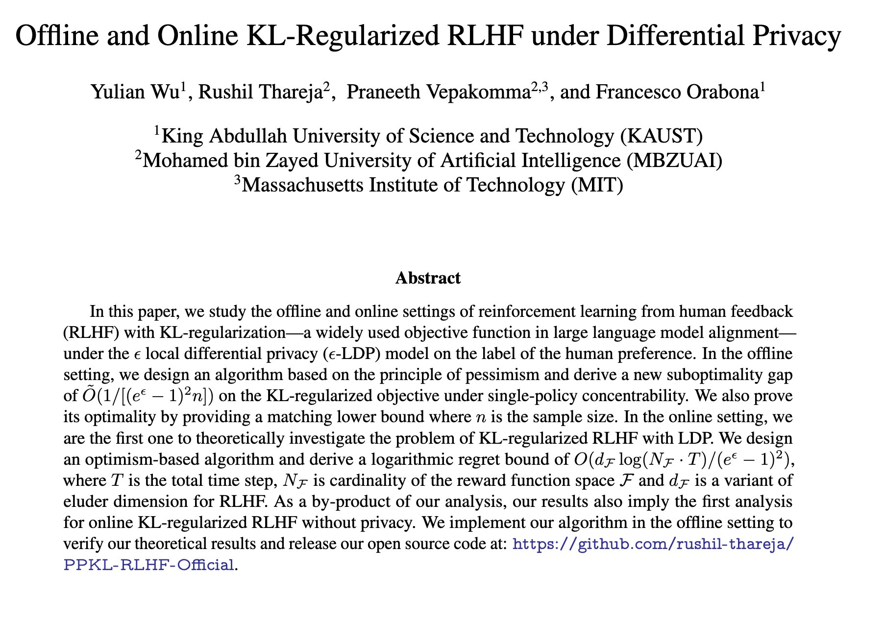 KL-RLHF paper