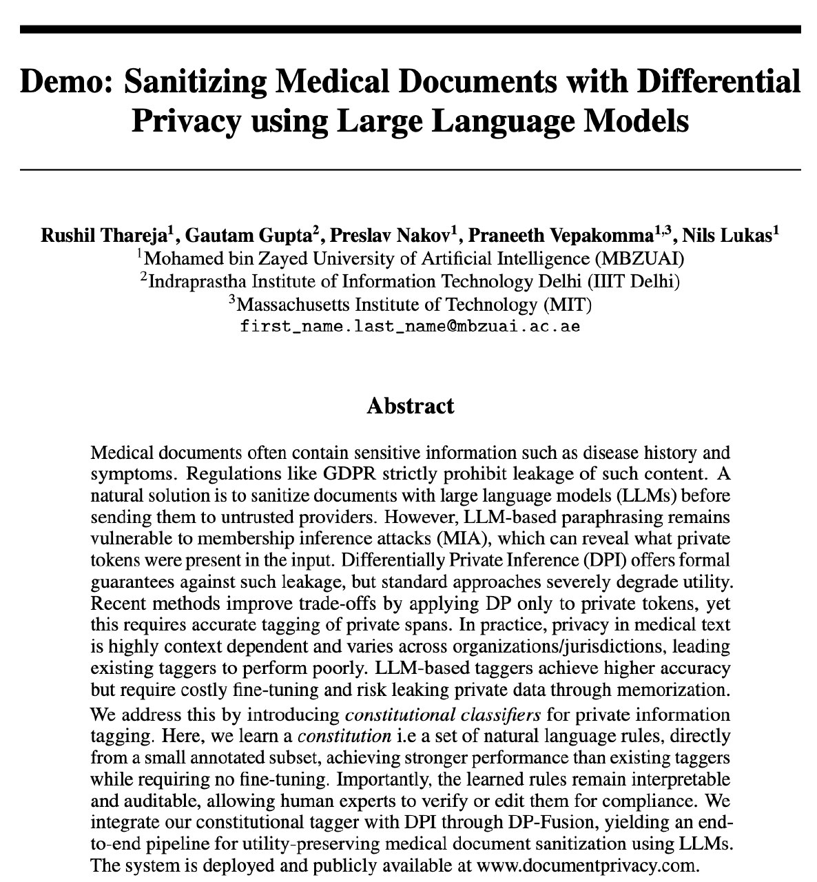 Medical Demo paper